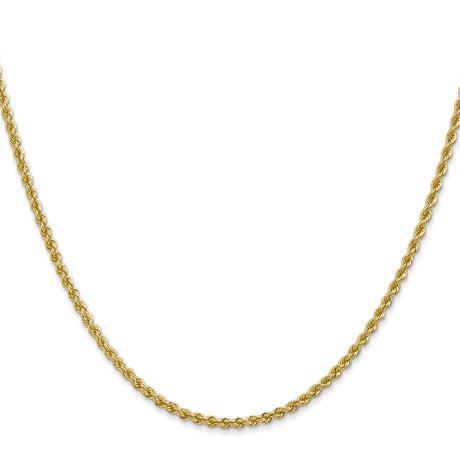 14K Yellow Gold 2.25 mm Rope Chain Necklace, Polished