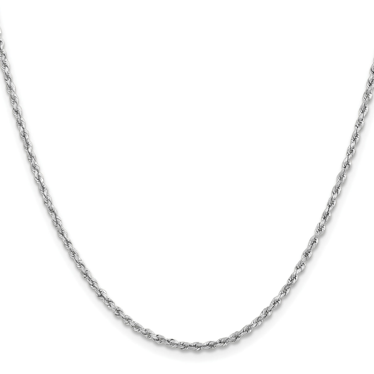 14K White Gold 2 mm Rope Chain Necklace