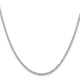 14K White Gold 2 mm Rope Chain Necklace