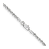 14K White Gold 2 mm Rope Chain Necklace alternate angle