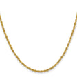 14K Yellow Gold 2.3 mm Rope Chain Necklace