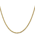 14K Yellow Gold 2.25 mm Rope Chain Necklace, Polished