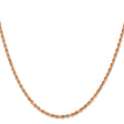 14K Rose Gold 2.25 mm Rope Chain Necklace, Polished