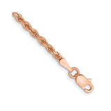 14K Rose Gold 2.25 mm Rope Chain Bracelet, Polished