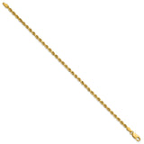 14K Yellow Gold 2.75 mm Rope Chain Bracelet, Polished