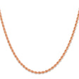 14K Rose Gold 2.75 mm Rope Chain Necklace, Polished