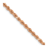 14K Rose Gold 2.75 mm Rope Chain Necklace, Polished detail view