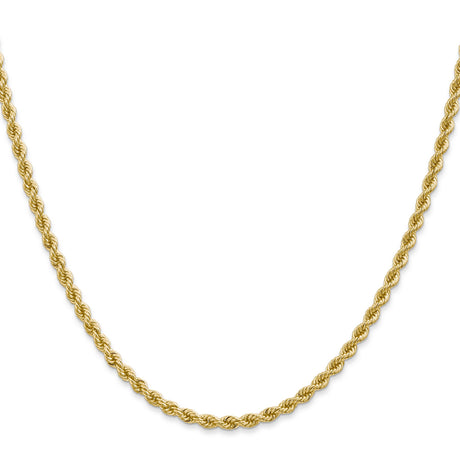 14K Yellow Gold 2.75 mm Rope Chain Necklace, Polished