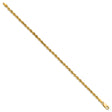 14K Yellow Gold 3 mm Rope Chain Anklet, Polished