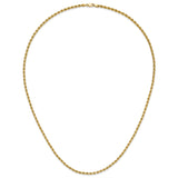 14K Yellow Gold 3.25 mm Rope Chain Necklace, Polished detail view