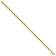 14K Yellow Gold 3.25 mm Rope Chain Bracelet, Polished