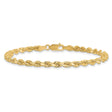 14K Yellow Gold 3.5 mm Rope Chain Anklet, Polished