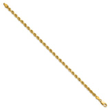 14K Yellow Gold 3.75 mm Rope Chain Bracelet, Polished