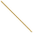 14K Yellow Gold 4 mm Rope Chain Bracelet, Polished