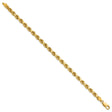 14K Yellow Gold 4.5 mm Rope Chain Bracelet, Polished
