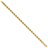 14K Yellow Gold 4.5 mm Rope Chain Bracelet, Polished