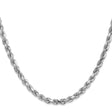 14K White Gold 4.5 mm Rope Chain Bracelet, Polished