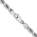 14K White Gold 4.5 mm Rope Chain Bracelet, Polished alternate angle