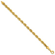 14K Yellow Gold 5.5 mm Rope Chain Bracelet, Polished