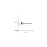 14k White Gold Stud Earrings with Clear Crystal, Minimalist Round Post Design for Women