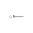 14k White Gold Nose Stud with Clear Crystal, Diamond Cut Prong Set, Minimalist Style for Women