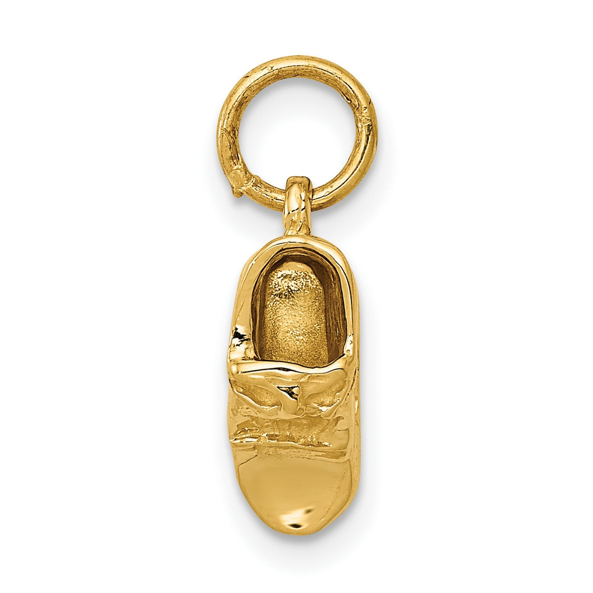 10k Yellow Gold Baby Shoe Pendant, Detailed Infant Charm with Sentimental Design for Women
