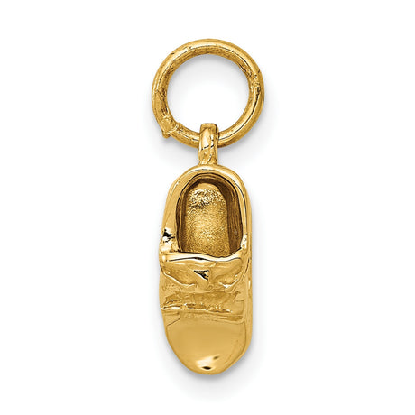 10k Yellow Gold Baby Shoe Pendant, Detailed Infant Charm with Sentimental Design for Women