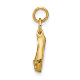 10k Yellow Gold Ballet Slippers Pendant, Graceful Dance Charm for Women and Girls