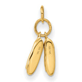 10k Yellow Gold Ballet Slippers Pendant, Graceful Dance Charm for Women and Girls
