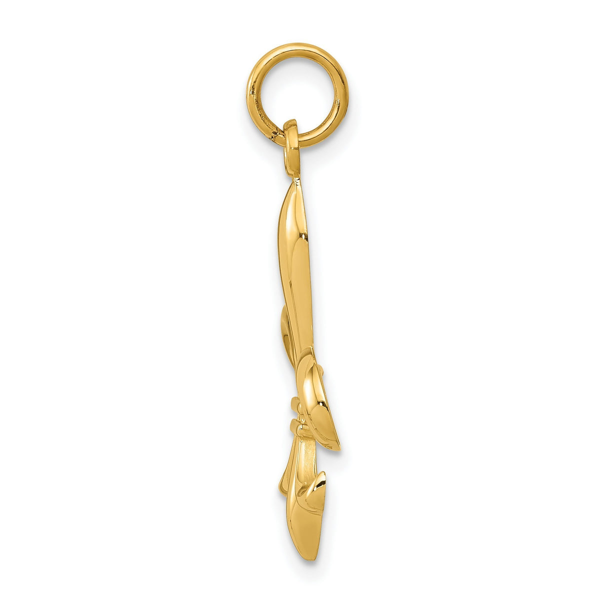 Hollow Fleur De Lis Metal Mold Charm Pendant in Real 10k Yellow Gold
