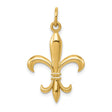 Hollow Fleur De Lis Metal Mold Charm Pendant in Real 10k Yellow Gold