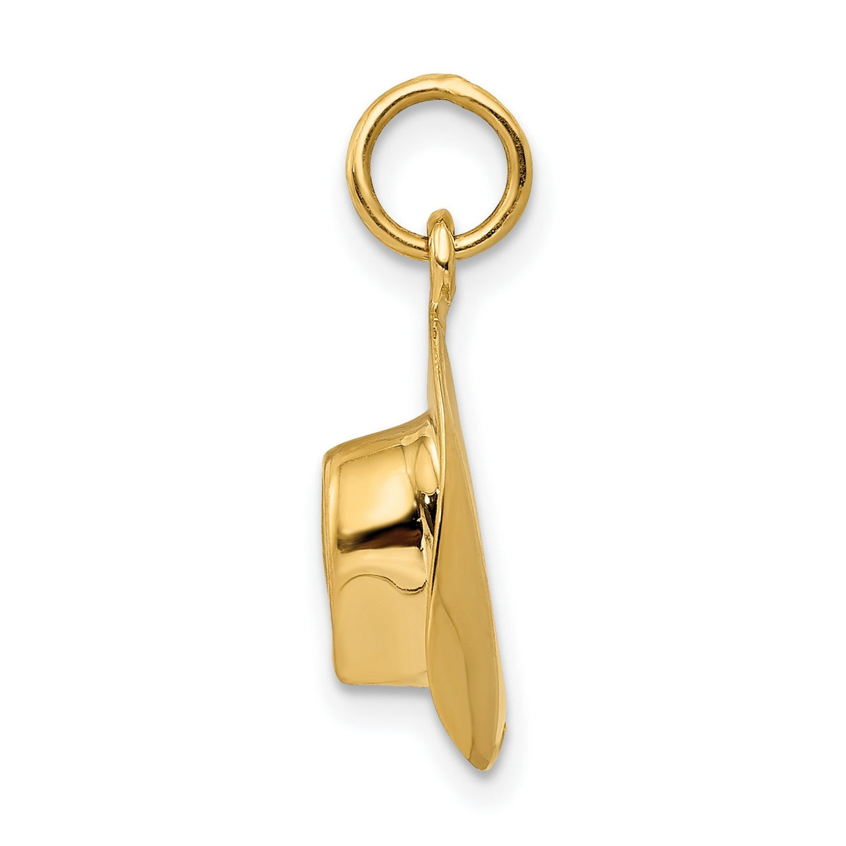 10k Yellow Gold Cowboy Hat Pendant, Three Dimensional Western Charm for Women or Unisex Wear