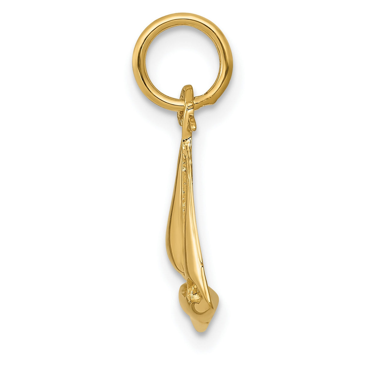 10k Yellow Gold Sailboat Pendant, Nautical Jewelry with Detailed Boat Design for Ocean Lovers