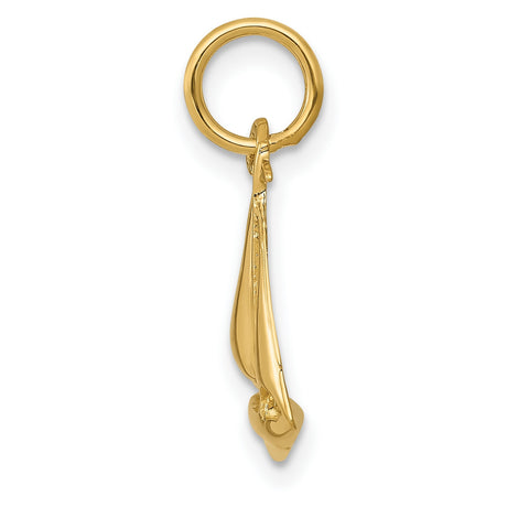 10k Yellow Gold Sailboat Pendant, Nautical Jewelry with Detailed Boat Design for Ocean Lovers