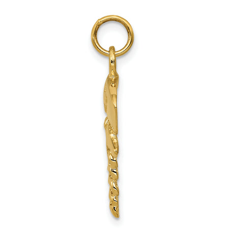 10k Yellow Gold Nurse Hat Pendant with Caduceus Symbol and Medical Cross