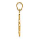 10k Yellow Gold Treble Clef Pendant, Polished Music Symbol Charm, Unisex Musical Jewelry