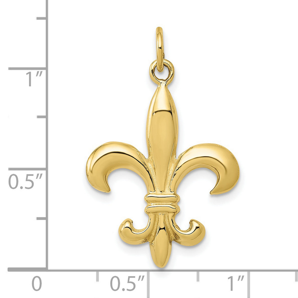 10k Yellow Gold Fleur de Lis Pendant, French Lily Symbol Charm, Vintage and Spiritual Design