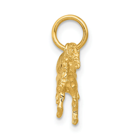 10k Yellow Gold Unicorn Pendant with Twisted Horn, Prancing Mythical Creature Charm for Women and Girls