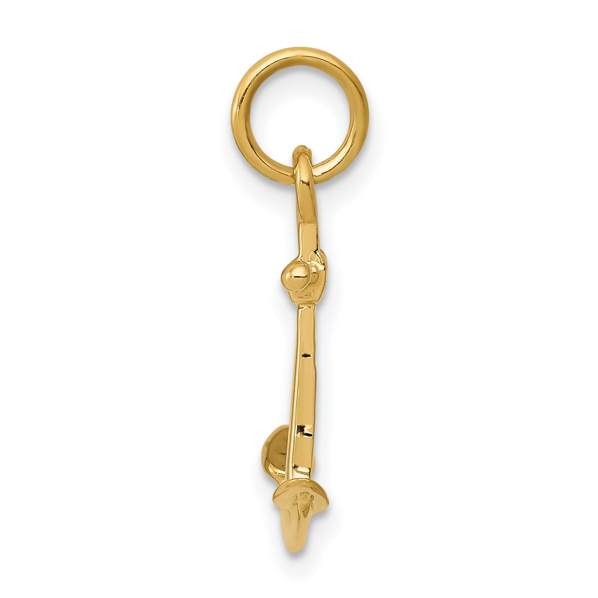 10k Yellow Gold Anchor Pendant, Polished Nautical Symbol of Hope, Strength, and Faith
