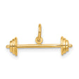 10k Yellow Gold Barbell Pendant Charm, Weightlifting Symbol, Fitness Jewelry for Men and Women