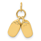 10k Yellow Gold Baby Bootie Pendant Charm with Double Shoe Design, Symbol of Motherhood and New Beginnings