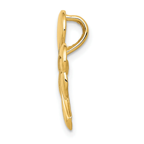10k Yellow Gold Shamrock Pendant with Polished Three-Leaf Clover Design, Celtic Irish Jewelry