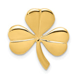 10k Yellow Gold Shamrock Pendant with Polished Three-Leaf Clover Design, Celtic Irish Jewelry