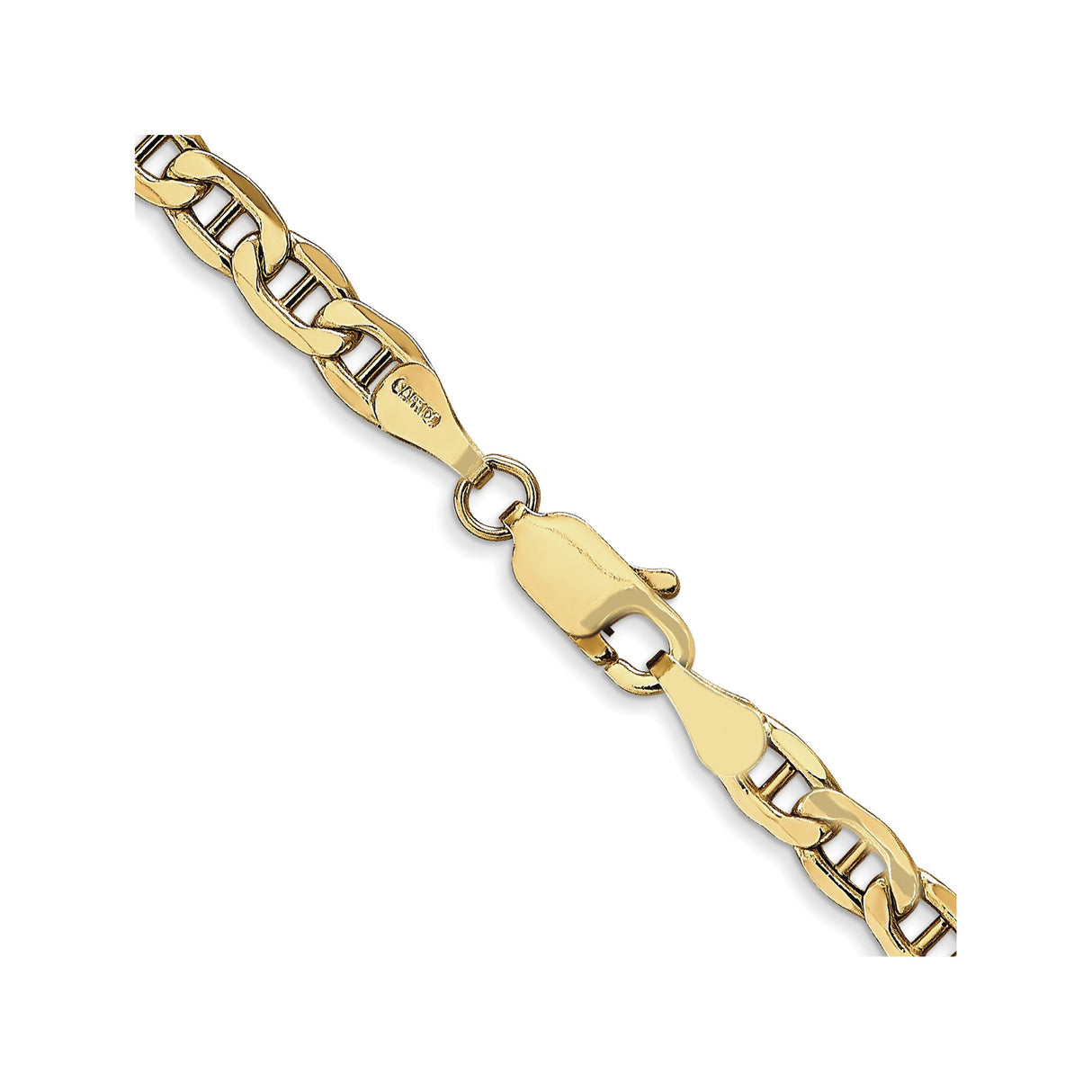 10K Yellow Gold 4 mm Polished Chain Necklace alternate angle