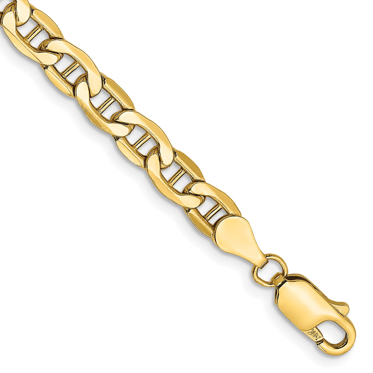 10K Yellow Gold 4.75 mm Polished Chain Anklet detail view