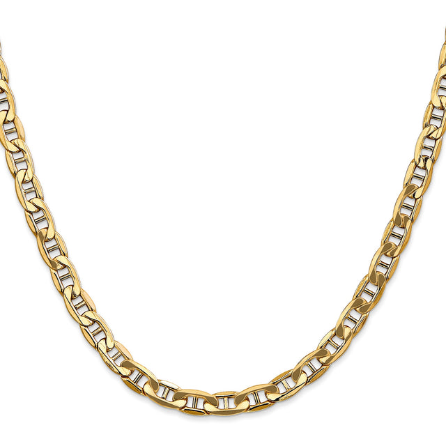 10K Yellow Gold 5.5 mm Polished Chain Necklace