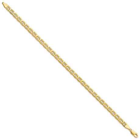 10K Yellow Gold 5.5 mm Polished Chain Anklet alternate angle