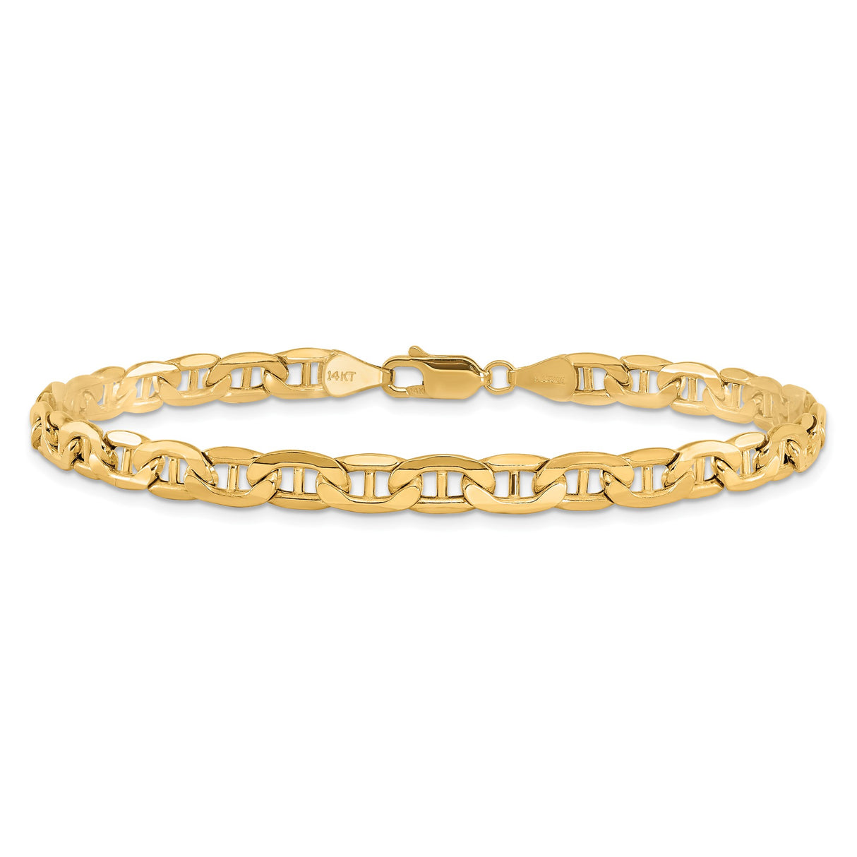 10K Yellow Gold 5.5 mm Polished Chain Bracelet detail view
