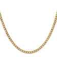 10K Yellow Gold 3.35 mm Curb Chain Necklace, Polished