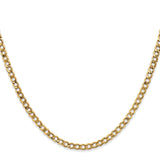 10K Yellow Gold 3.35 mm Curb Chain Necklace, Polished